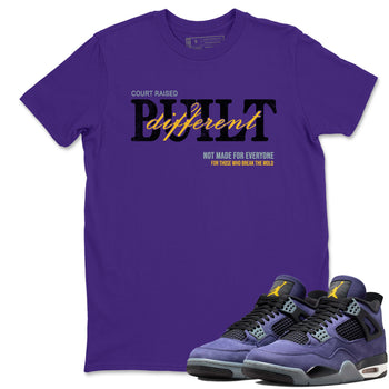 Sneaker match tees – Sneaker Tees To Match Air Jordan 4 Lakeshow Shoes – Vintage Built Different Tee Purple 1
