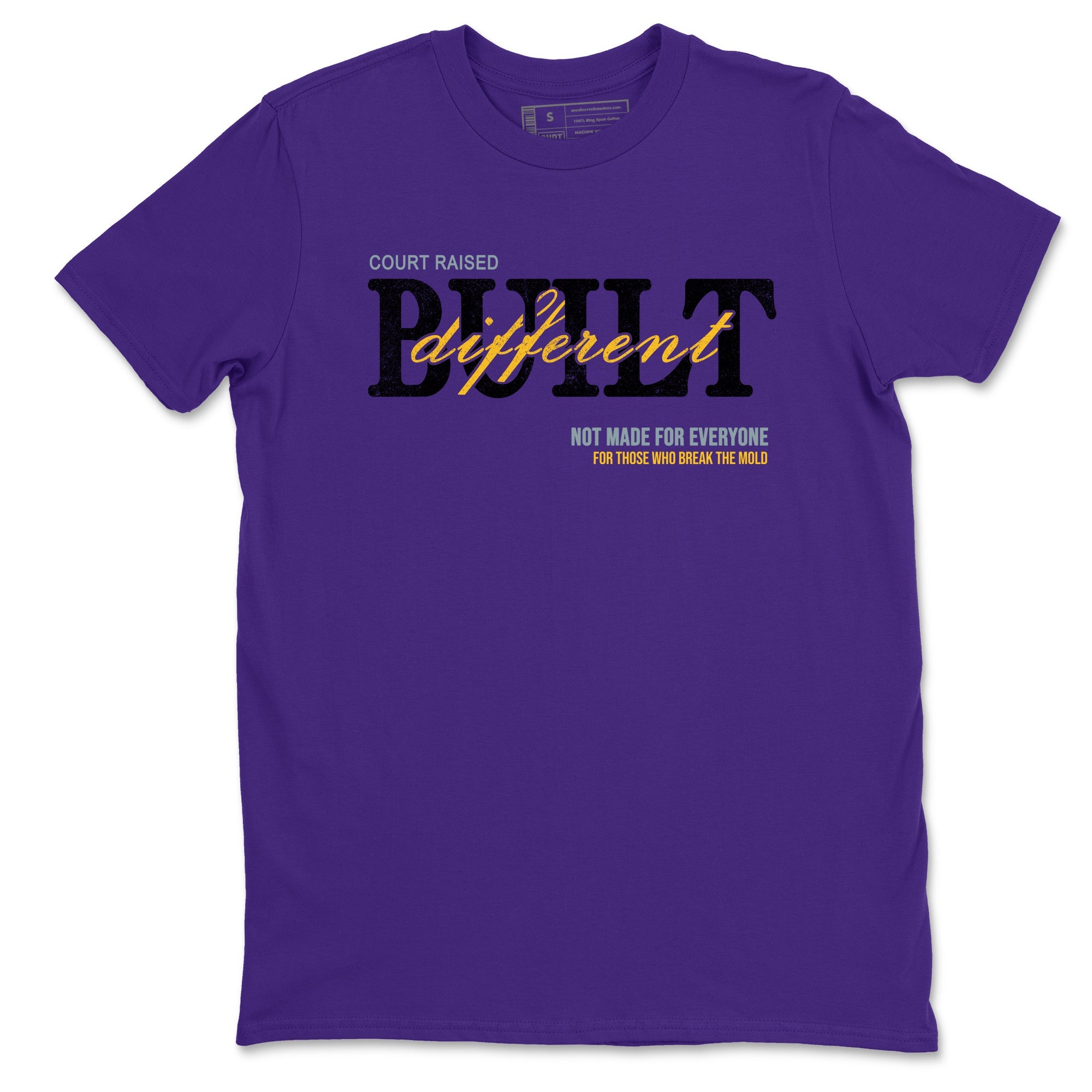 Sneaker match tees – Sneaker Tees To Match Air Jordan 4 Lakeshow Shoes – Vintage Built Different Tee Purple 2