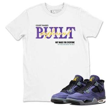 Sneaker match tees – Sneaker Tees To Match Air Jordan 4 Lakeshow Shoes – Vintage Built Different Tee White 1