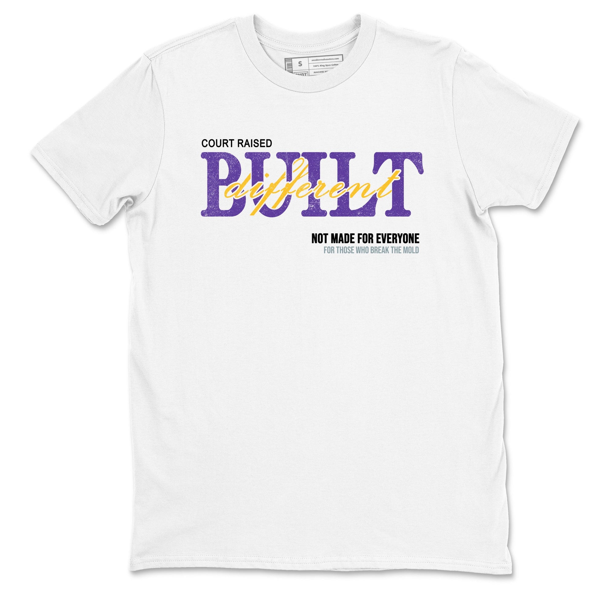 Sneaker match tees – Sneaker Tees To Match Air Jordan 4 Lakeshow Shoes – Vintage Built Different Tee White 2