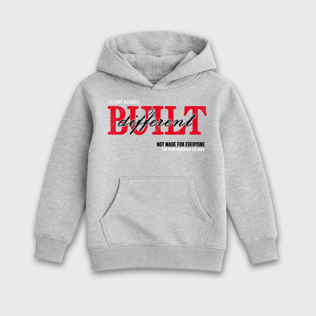 Vintage Built Different affordable baby and kids t-shirt designed to match the Air Jordan 4 Toro Bravo, featuring coordinated Heather Grey 2 options for the perfect little sneakerhead streetwear look.