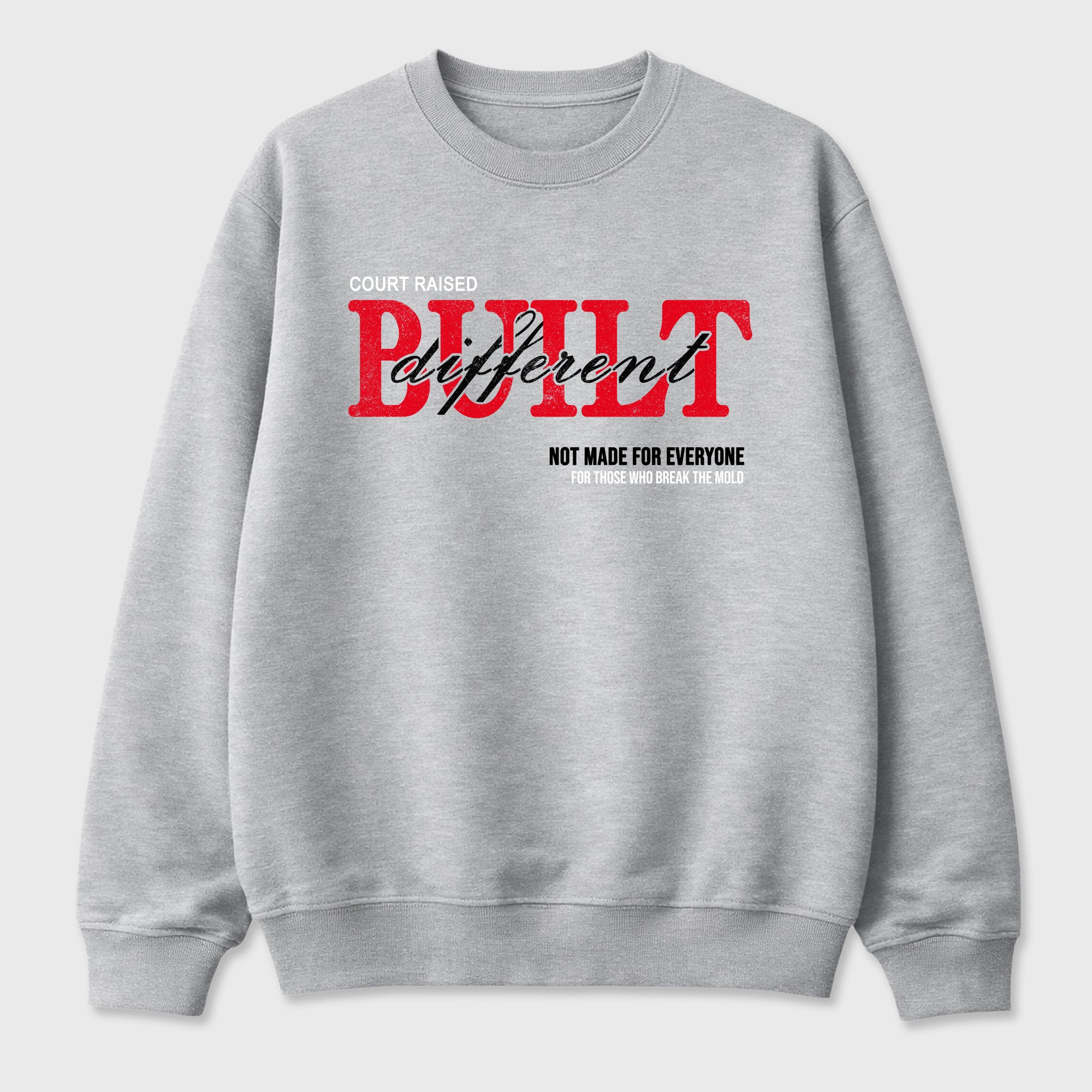 Vintage Built Different Graphic T-Shirt sneaker match tee designed for the Air Jordan 4 Toro Bravo, featuring coordinated color options for a perfect streetwear match. Heather Grey 2 shirt.