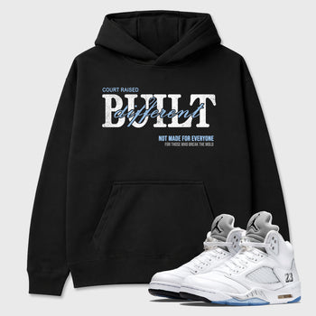 Sneaker match tees – Sneaker Tees To Match Air Jordan 5 White Metallic Shoes – Vintage Built Different Tee Black 1