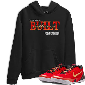 Sneaker match tees – Sneaker Tees To Match Nike KB 9 China Kobe 9 Low Proto EM University Red and Metallic Gold Shoes – Vintage Built Different Tee Black 1
