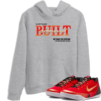 Sneaker match tees – Sneaker Tees To Match Nike KB 9 China Kobe 9 Low Proto EM University Red and Metallic Gold Shoes – Vintage Built Different Tee Heather Grey 1