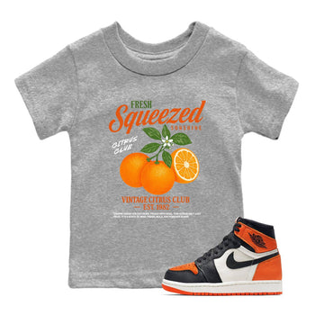 Sneaker match tees – Streetwear Graphic Tees Air Jordan 1 Shattered Backboard Sneakers – Vintage Citrus Club Kids Craphic T-Shirt Heather Grey 1