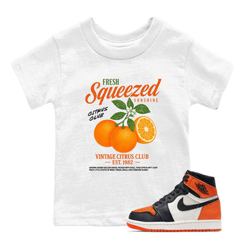 Sneaker match tees – Streetwear Graphic Tees Air Jordan 1 Shattered Backboard Sneakers – Vintage Citrus Club Kids Craphic T-Shirt White 1