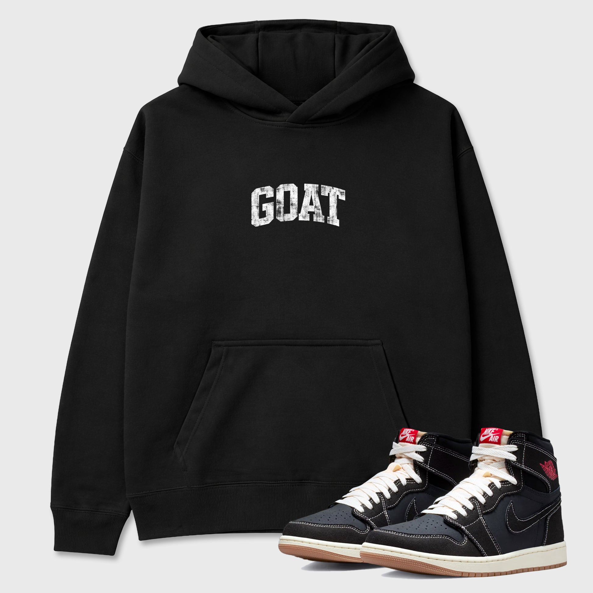 Sneaker match tees – Sneaker Tees To Match Air Jordan 1 Flight Club Shoes – Vintage Goat Tee Black 1