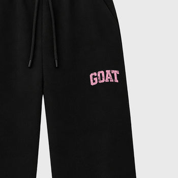Unisex graphic sweatpants wide – Sneaker Tees To Match Air Jordan 1 Low OG x Travis Scott Tropical Pink Shoes – Vintage Goat sweatpants Black 2