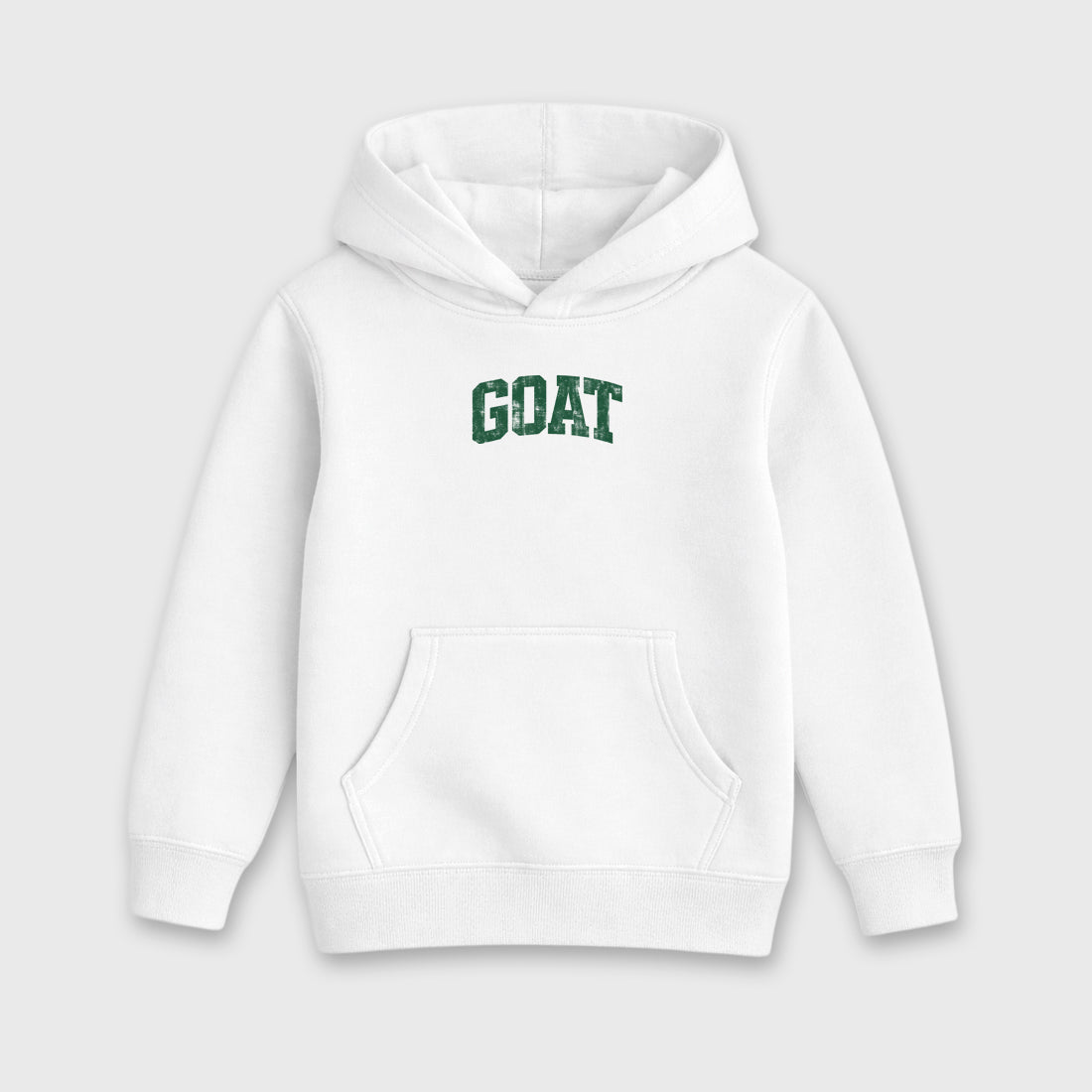 Vintage Goat Baby & Kids Graphic Hoodie featuring original artwork designed to match the Air Jordan 12 Summit Green. White 2 Kids Graphic Sweater.