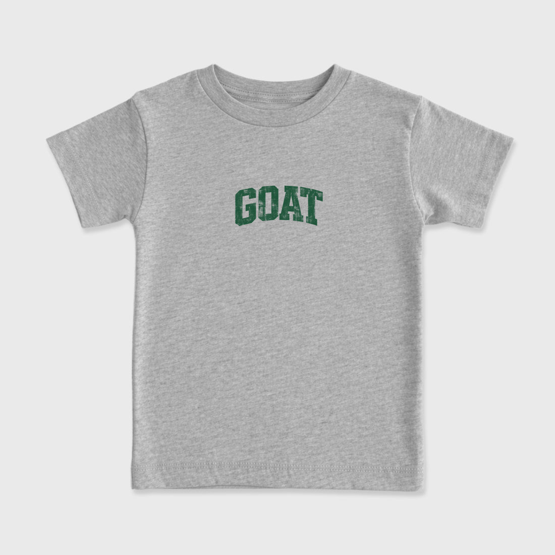 Vintage Goat Baby & Kids Graphic T-Shirt featuring original artwork designed to match the Air Jordan 12 Summit Green. Heather Grey 2 Kids Graphic Tee.