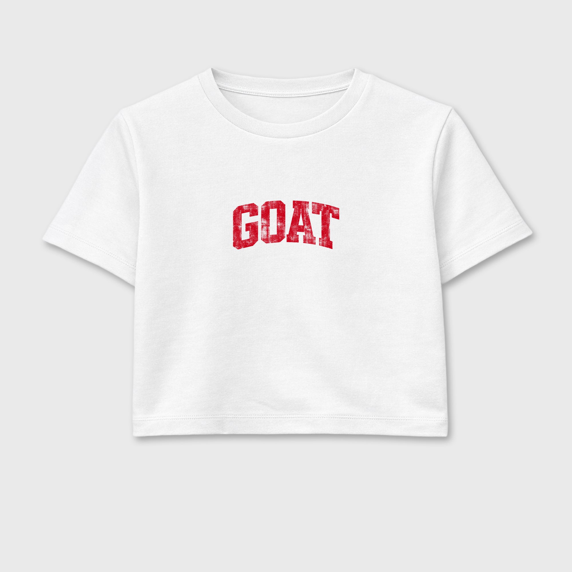 Sneaker match tees – Sneaker Tees To Match Air Jordan 13 University Red Shoes – Vintage Goat Crop T-Shirt White 2