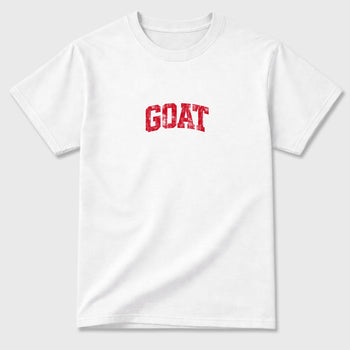 Sneaker match tees – Sneaker Tees To Match Air Jordan 13 University Red Shoes – Vintage Goat Tee White 2