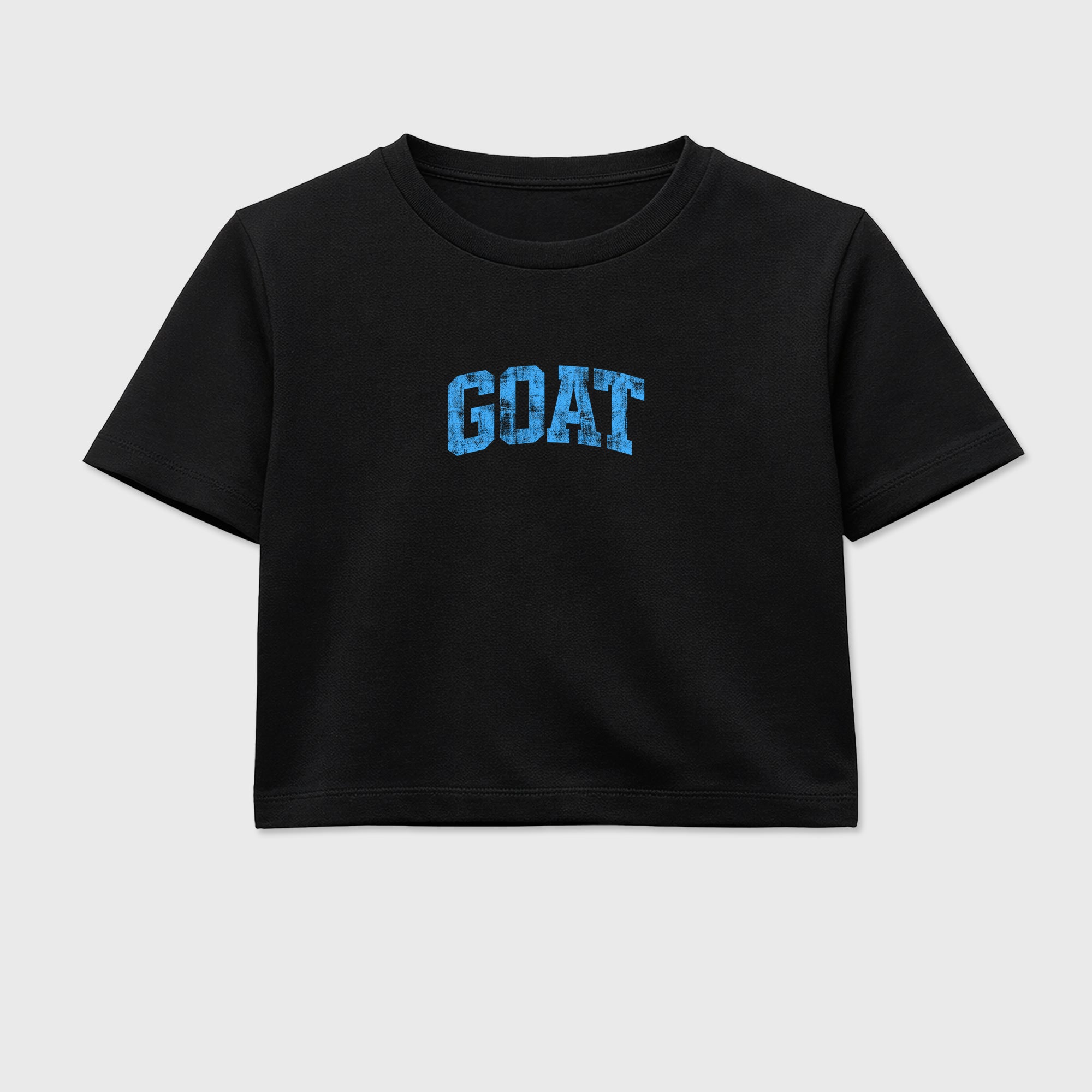 Sneaker match tees – Sneaker Tees To Match Air Jordan 14 University Blue Shoes – Vintage Goat Crop T-Shirt Black 2