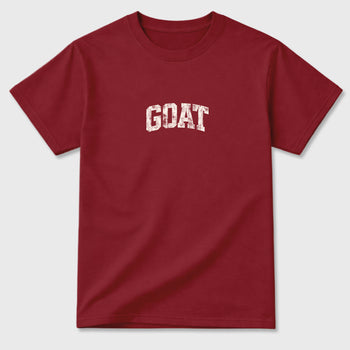 Vintage Goat Graphic T-Shirt sneaker match tee designed for the Air Jordan 3 Bin 23, featuring coordinated color options for a perfect streetwear match. Cardinal 2 shirt.