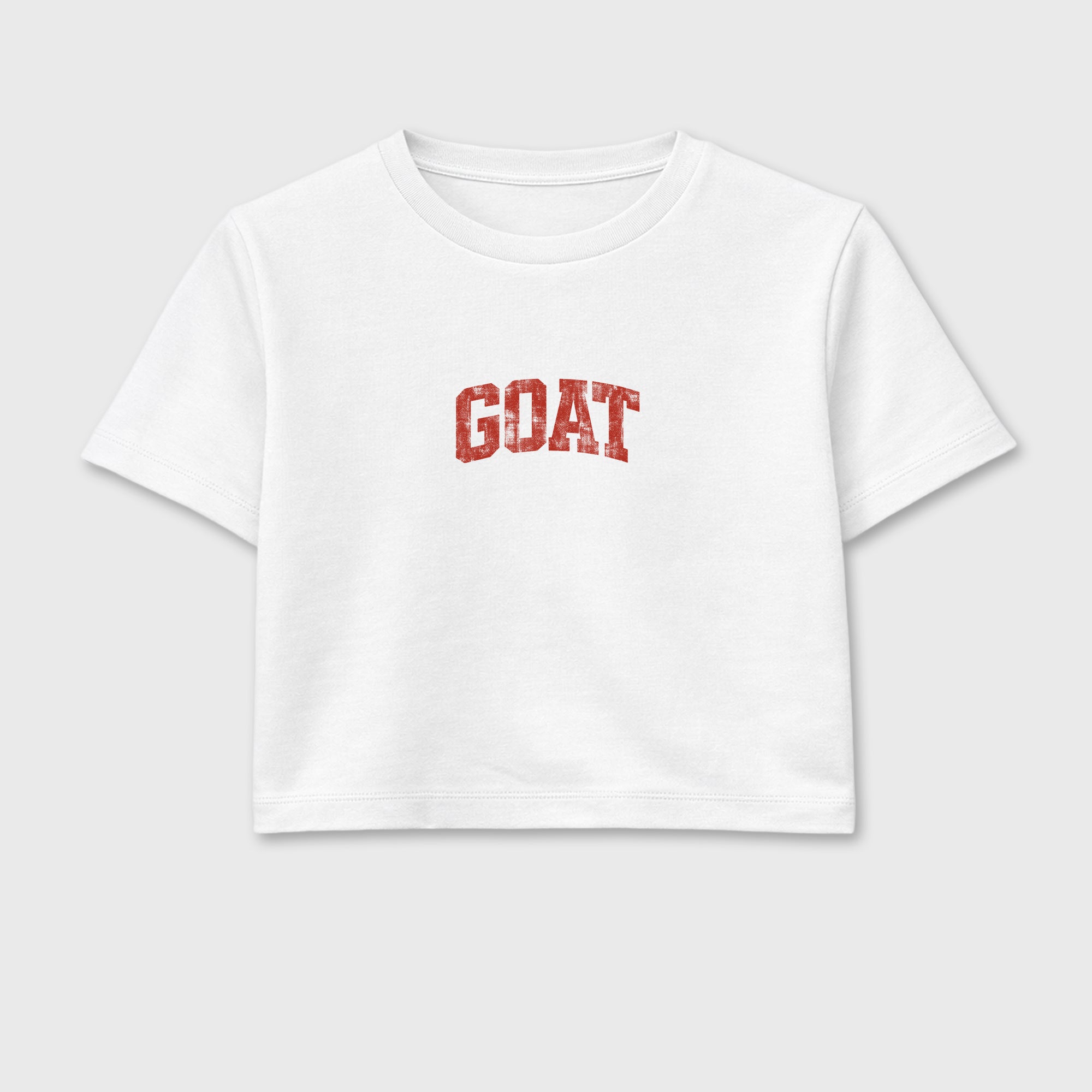 Sneaker match tees – Sneaker Tees To Match Air Jordan 4 Brick After Brick Shoes – Vintage Goat Crop T-Shirt White 2