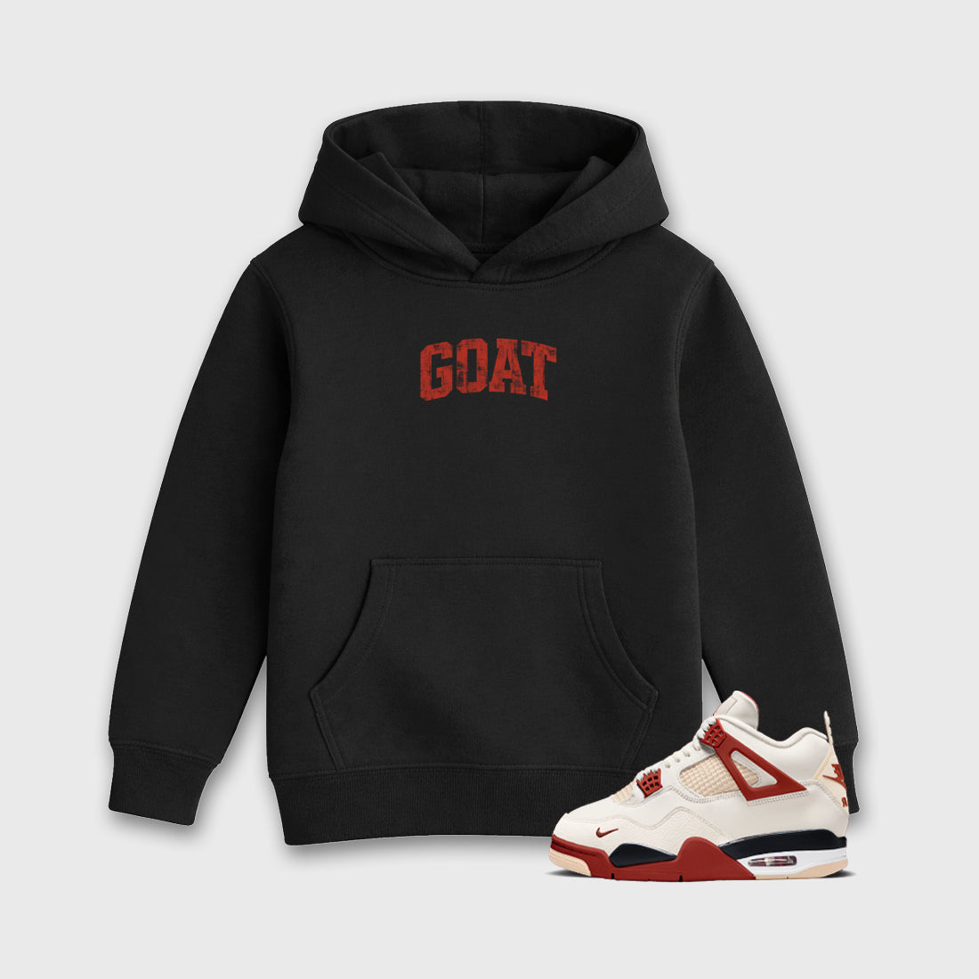 Sneaker match tees – Sneaker Tees To Match Air Jordan 4 Brick After Brick Shoes – Vintage Goat Kids T-Shirt Black 1