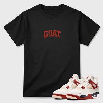 Sneaker match tees – Sneaker Tees To Match Air Jordan 4 Brick After Brick Shoes – Vintage Goat Tee Black 1