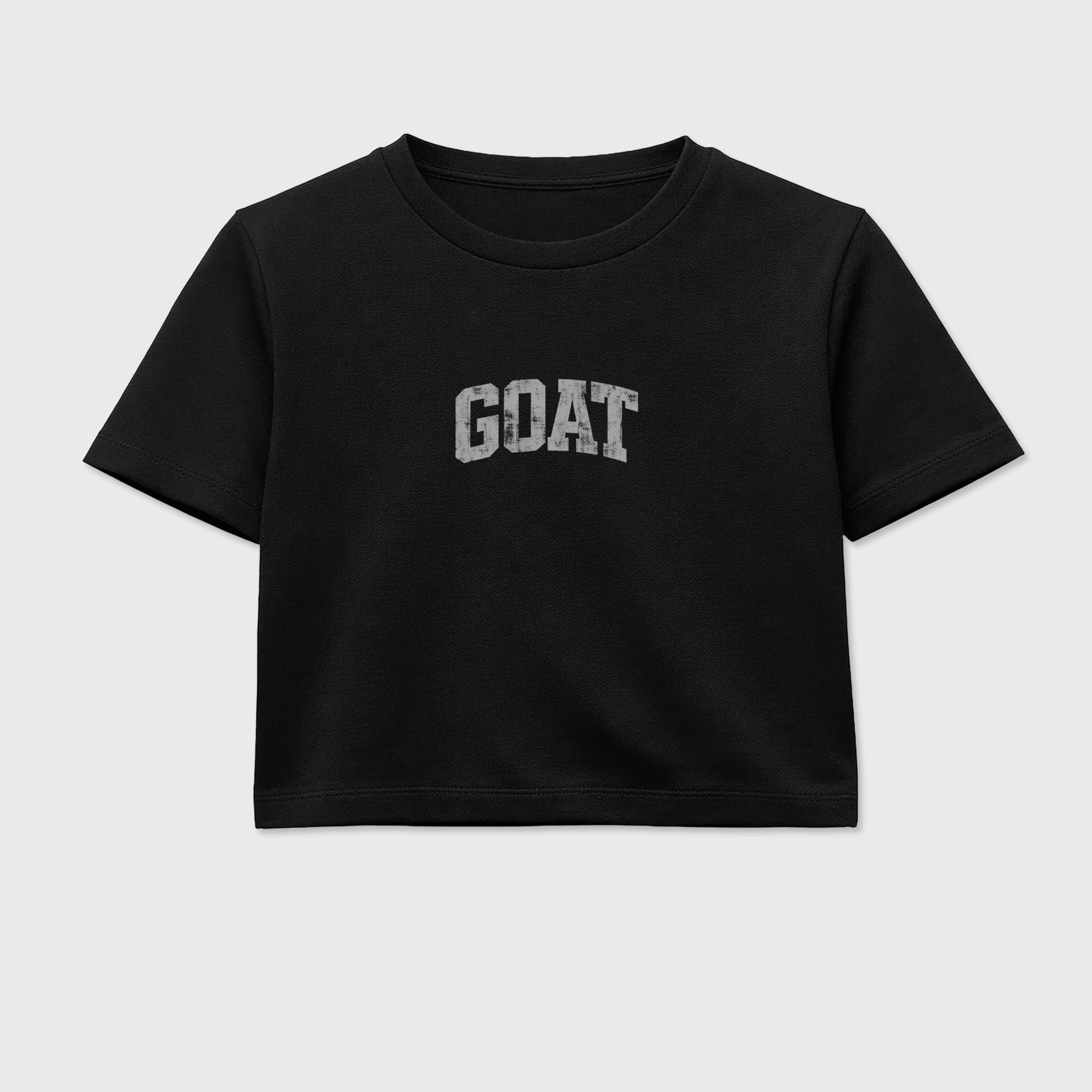 Sneaker match tees – Sneaker Tees To Match Air Jordan 6 Cap and Gown Shoes – Vintage Goat Crop T-Shirt Black 2