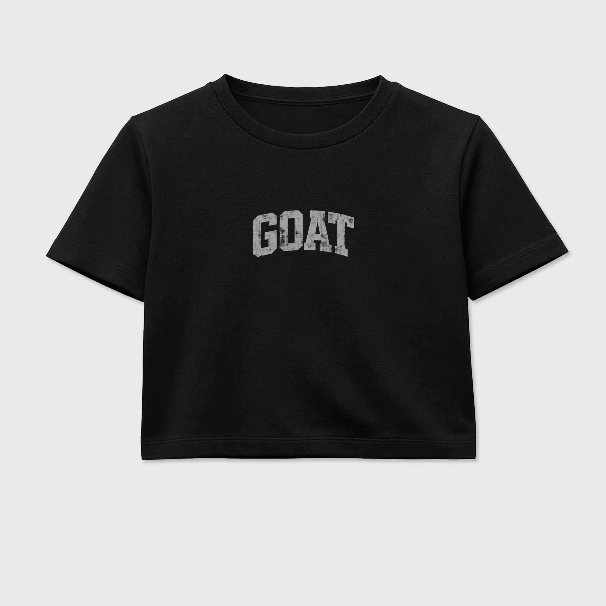 Sneaker match tees – Sneaker Tees To Match Air Jordan 6 Cap and Gown Shoes – Vintage Goat Crop T-Shirt Black 2