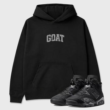 Sneaker match tees – Sneaker Tees To Match Air Jordan 6 Cap and Gown Shoes – Vintage Goat Tee Black 1