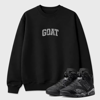 Sneaker match tees – Sneaker Tees To Match Air Jordan 6 Cap and Gown Shoes – Vintage Goat Tee Black 1