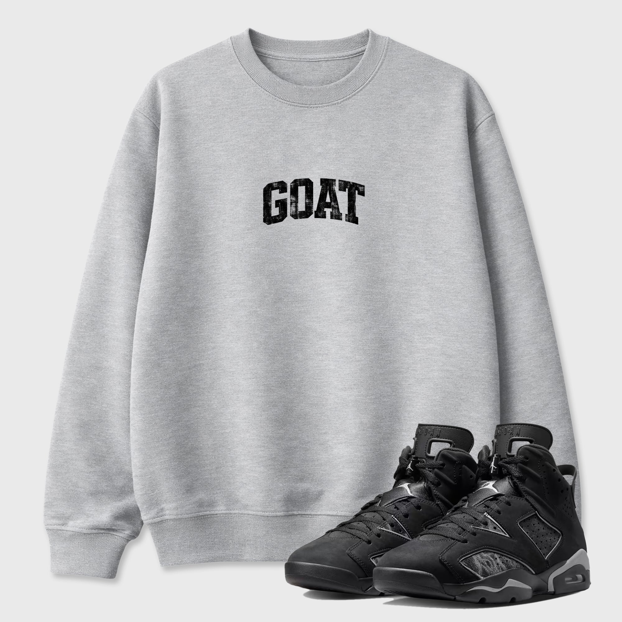 Sneaker match tees – Sneaker Tees To Match Air Jordan 6 Cap and Gown Shoes – Vintage Goat Tee Heather Grey 1