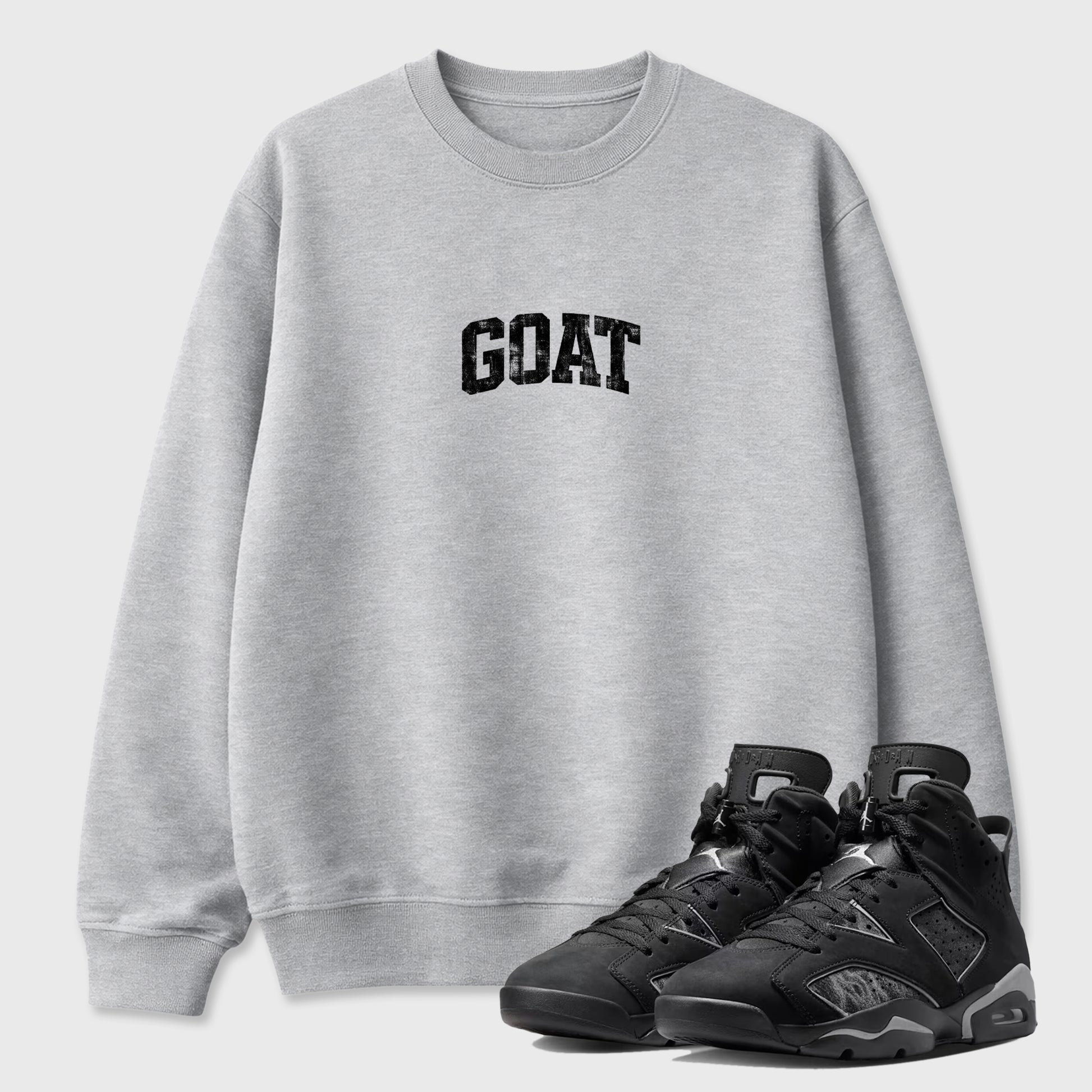 Sneaker match tees – Sneaker Tees To Match Air Jordan 6 Cap and Gown Shoes – Vintage Goat Tee Heather Grey 1