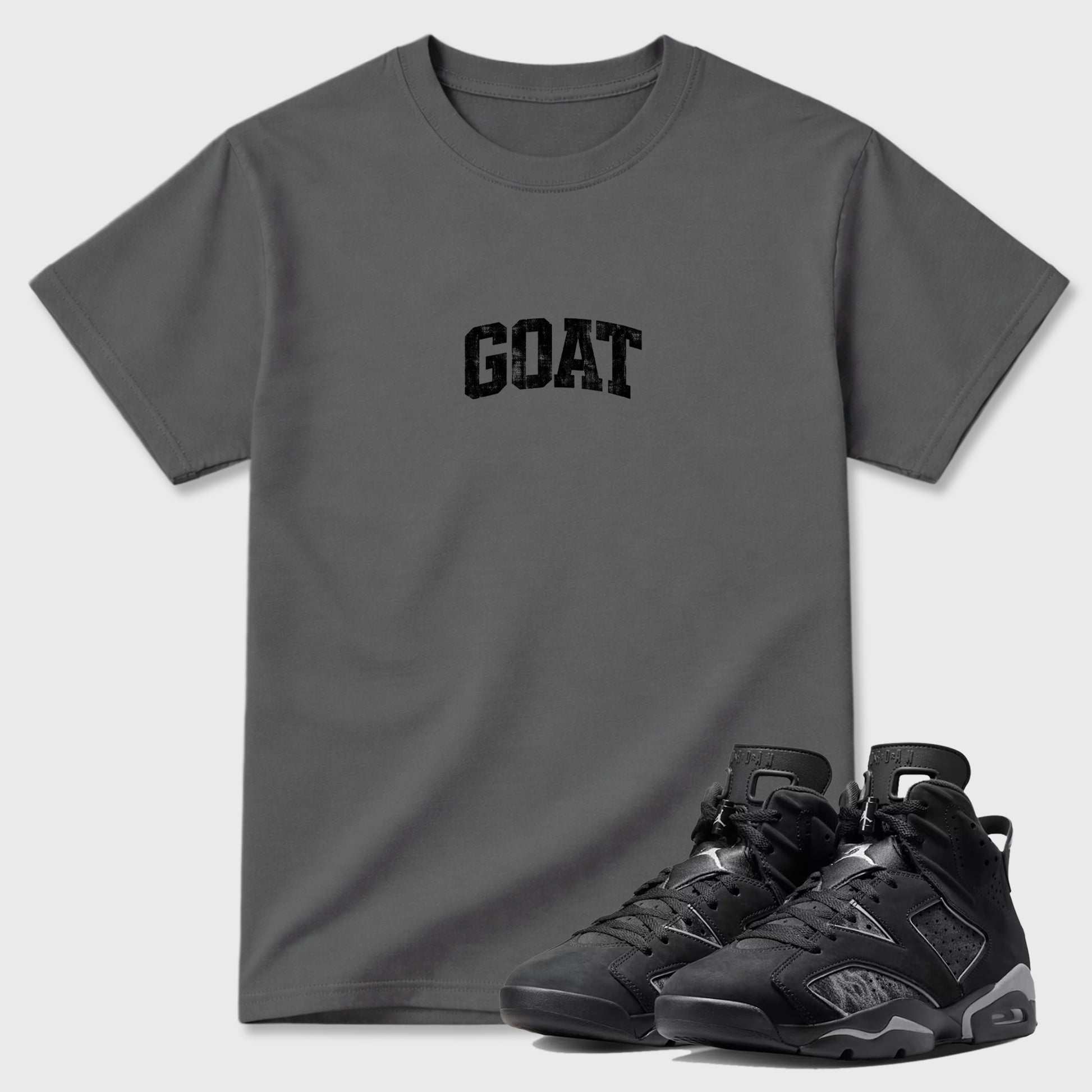 Sneaker match tees – Sneaker Tees To Match Air Jordan 6 Cap and Gown Shoes – Vintage Goat Tee Cool Grey 1