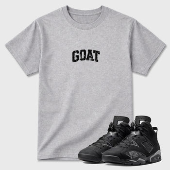 Sneaker match tees – Sneaker Tees To Match Air Jordan 6 Cap and Gown Shoes – Vintage Goat Tee Heather Grey 1