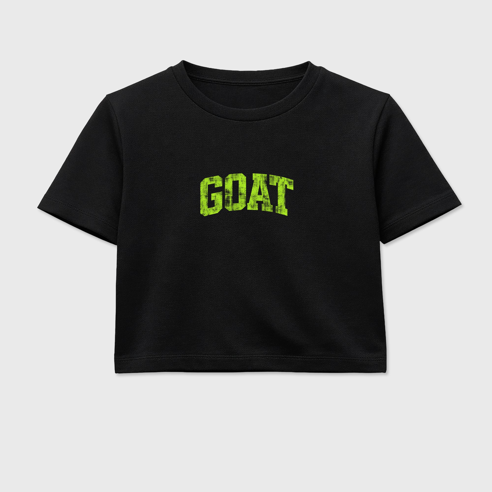 Sneakerfit graphic tee destination – Sneaker Tees To Match Air Max 90 Neon Yellow Sneakers – Vintage Goat Crop T-Shirt Black 2