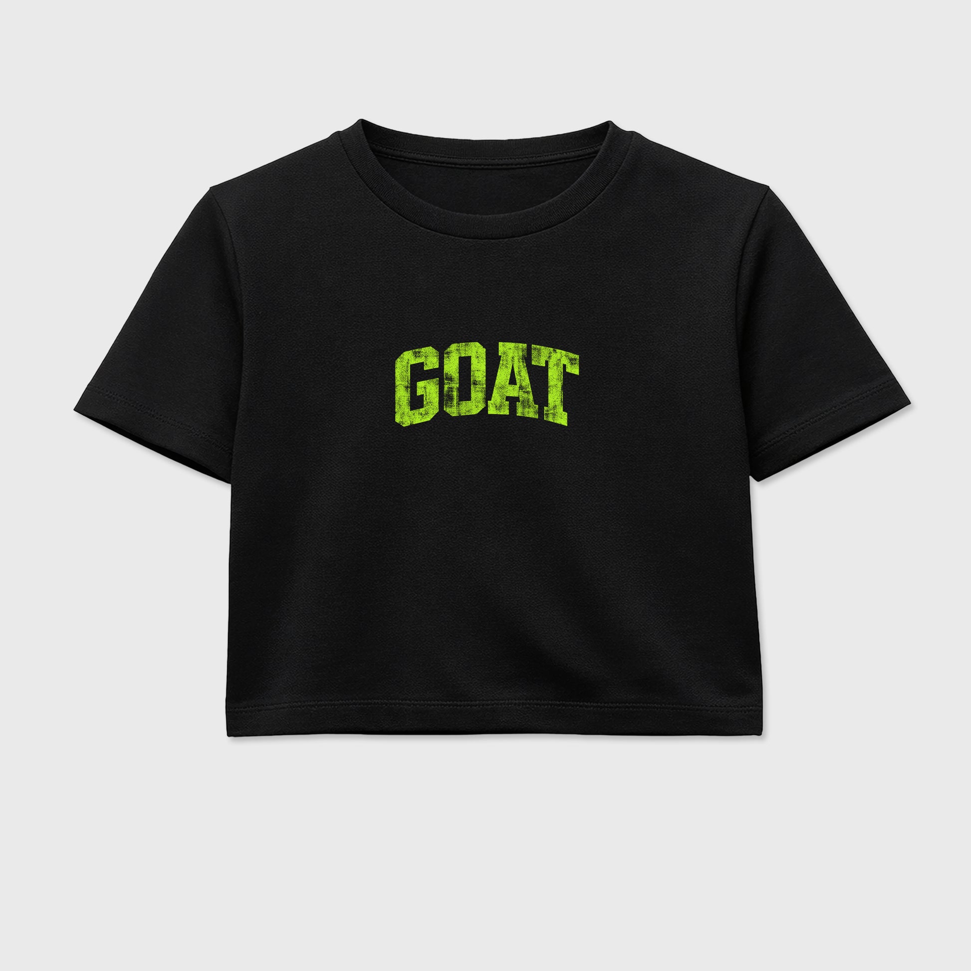 Sneakerfit graphic tee destination – Sneaker Tees To Match Air Max 90 Neon Yellow Sneakers – Vintage Goat Crop T-Shirt Black 2