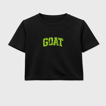 Sneakerfit graphic tee destination – Sneaker Tees To Match Air Max 90 Neon Yellow Sneakers – Vintage Goat Crop T-Shirt Black 2