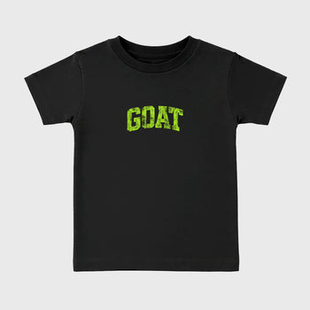 Sneakerfit graphic tee destination – Sneaker Tees To Match Air Max 90 Neon Yellow Sneakers – Vintage Goat Kids T-Shirt Black 2