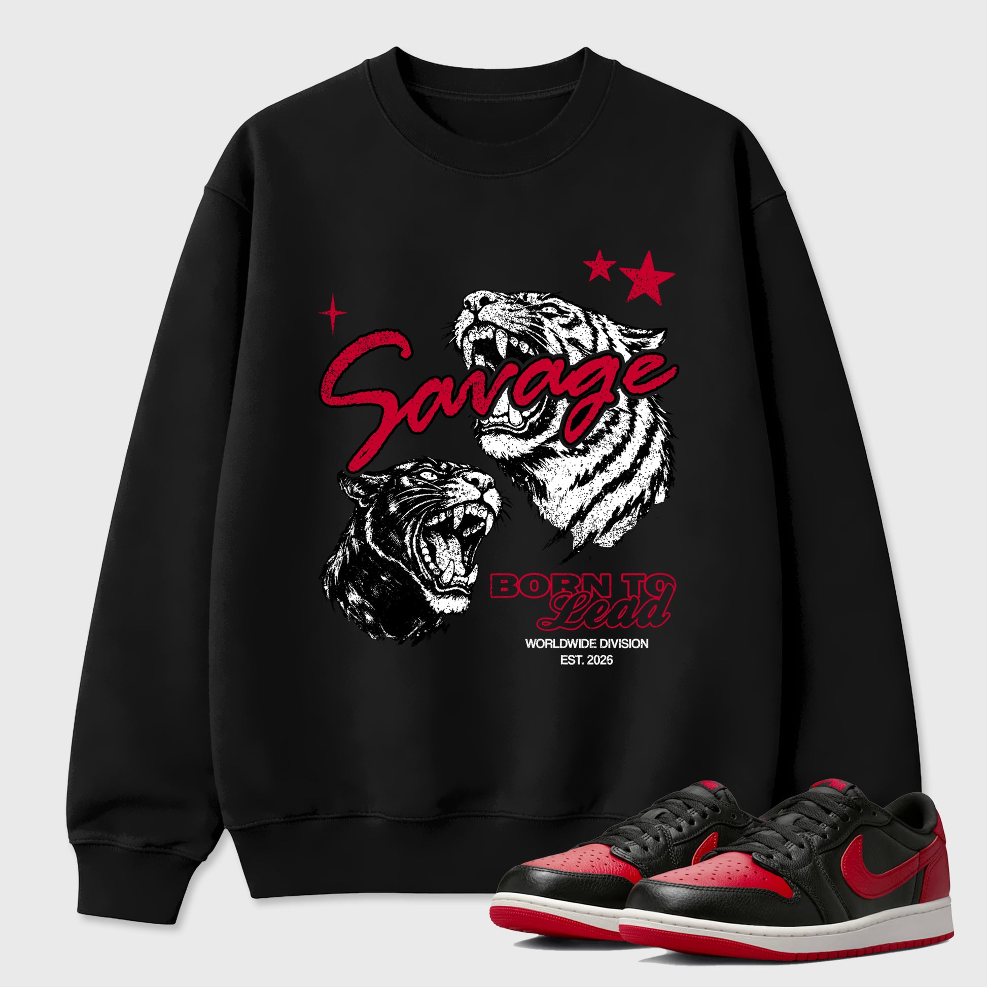 Sneaker match tees – Sneaker Tees To Match Air Jordan 1 Banned Shoes – Vintage Savage Tee Black 1