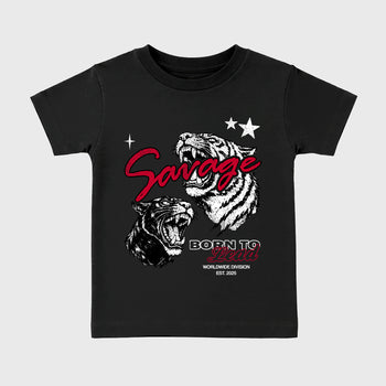 Sneaker match tees – Sneaker Tees To Match Air Jordan 4 Toro Bravo Shoes – Vintage Savage Kids T-Shirt Black 2