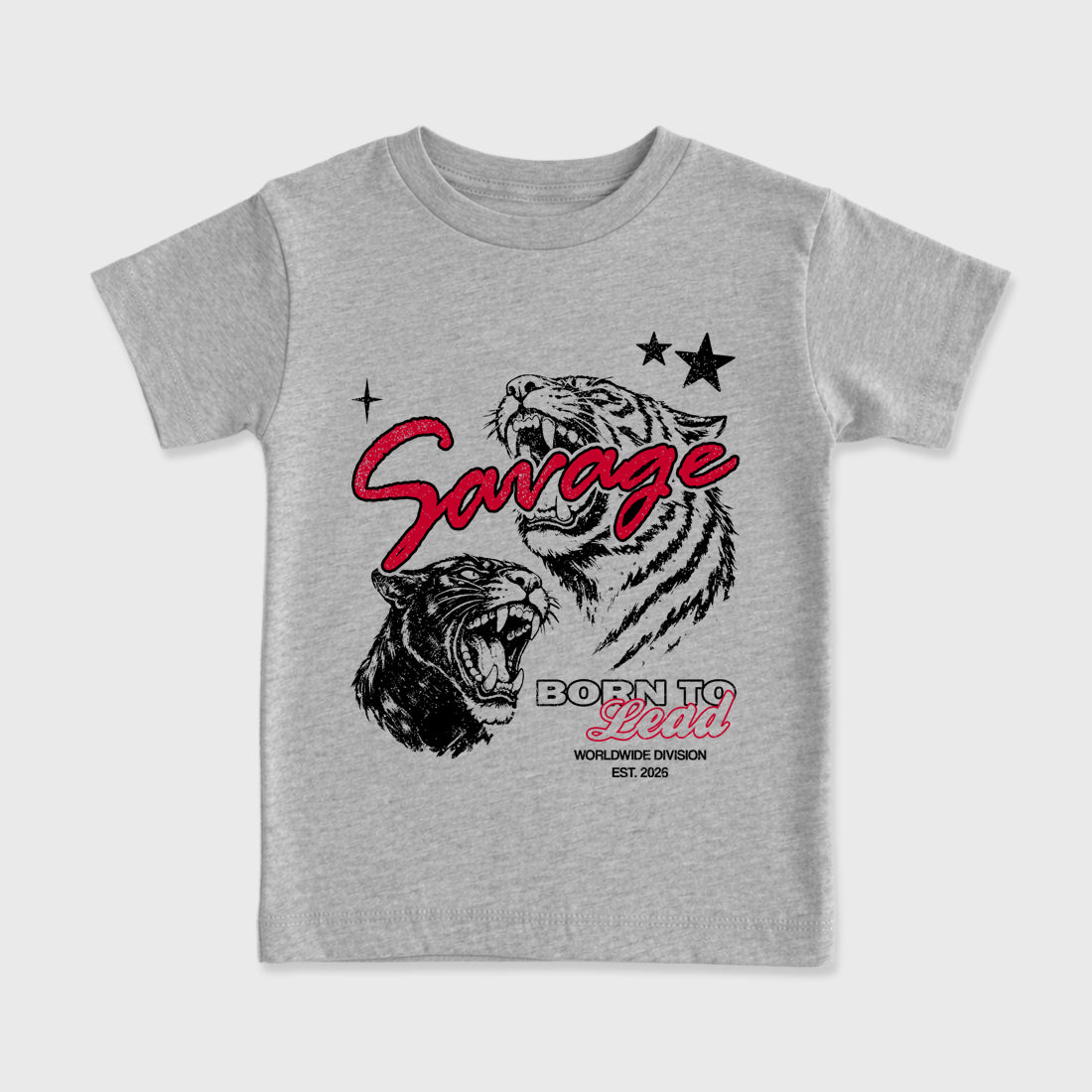 Sneaker match tees – Sneaker Tees To Match Air Jordan 4 Toro Bravo Shoes – Vintage Savage Kids T-Shirt Heather Grey 2