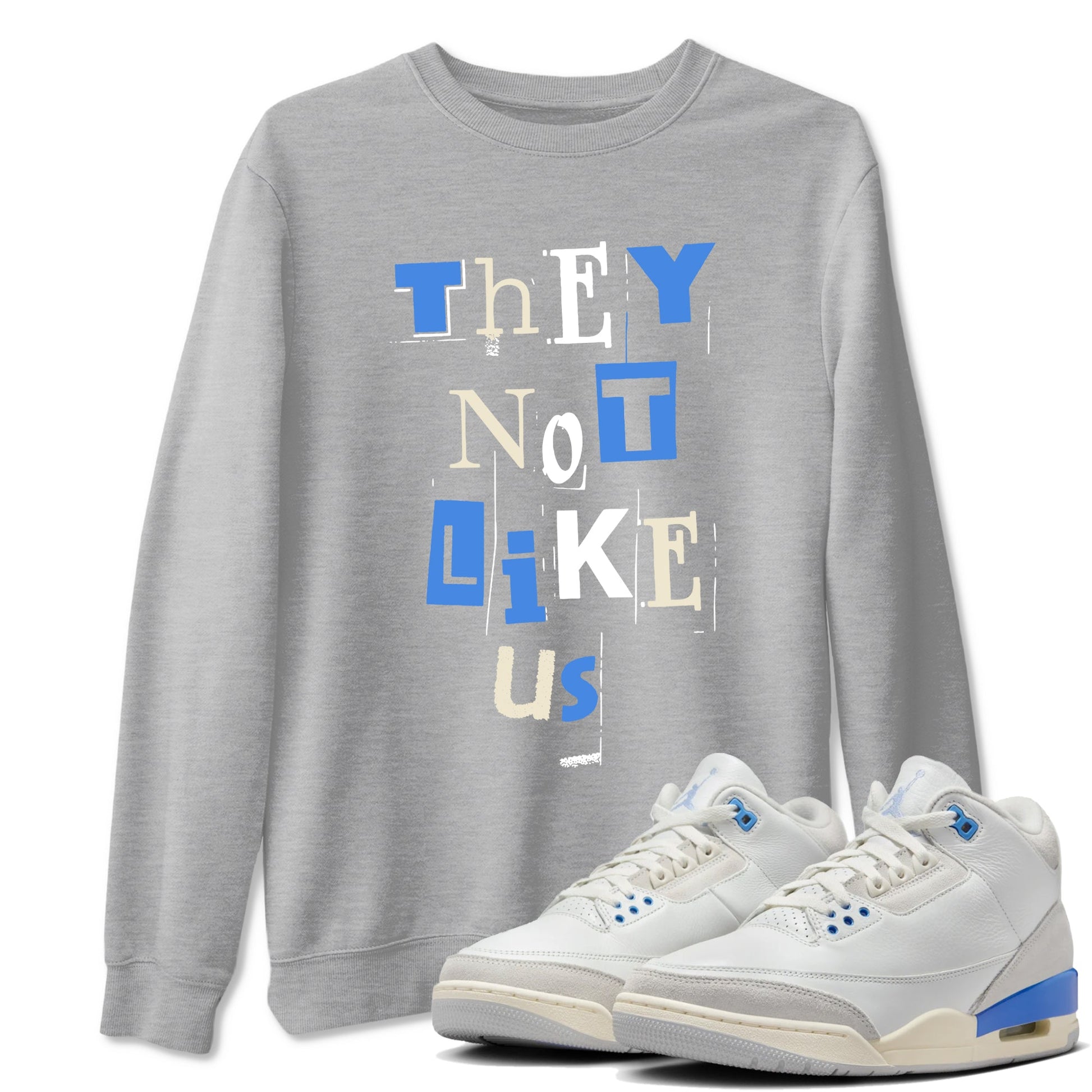 Air Jordan 3 Lucky Shorts shirts to match jordans Vintage They Not Like Us sneaker match tees Air Jordan 3 Retro Lucky Shorts match shoes to clothes SNRT Sneaker Tees unisex cotton Heather Grey 1 shirts