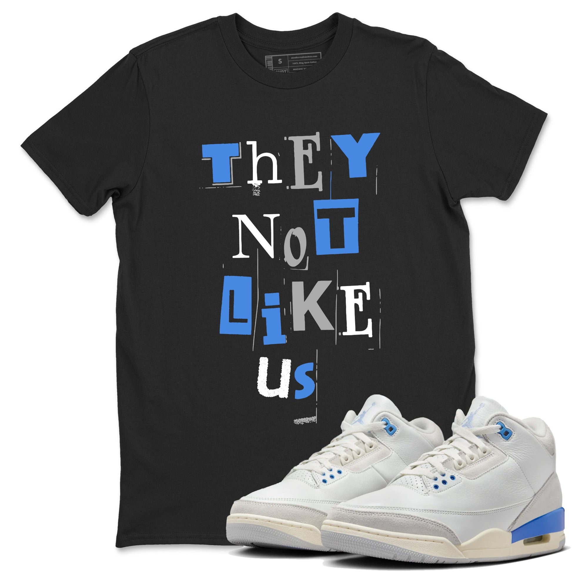 Air Jordan 3 Lucky Shorts shirts to match jordans Vintage They Not Like Us sneaker match tees Air Jordan 3 Retro Lucky Shorts match shoes to clothes SNRT Sneaker Tees unisex cotton Black 1 shirts