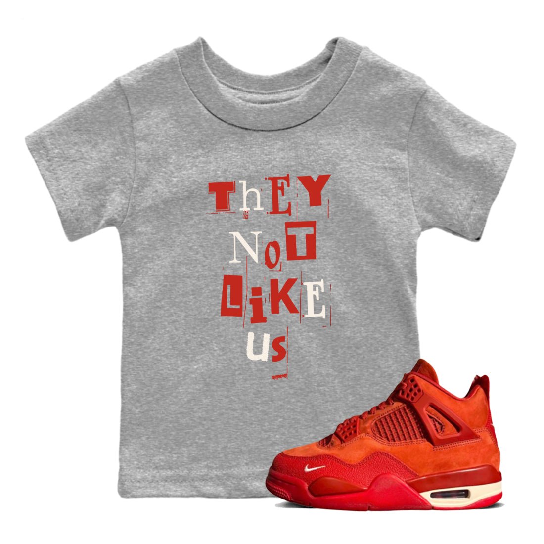 4s Brick By Brick best t shirts to wear with jordans Vintage They Not Like Us sneaker match tees Nigel Sylvester x Air Jordan 4 Brick by Brick match shoes to clothes SNRT Sneaker Tees Youth Baby Heather Grey 1 tee