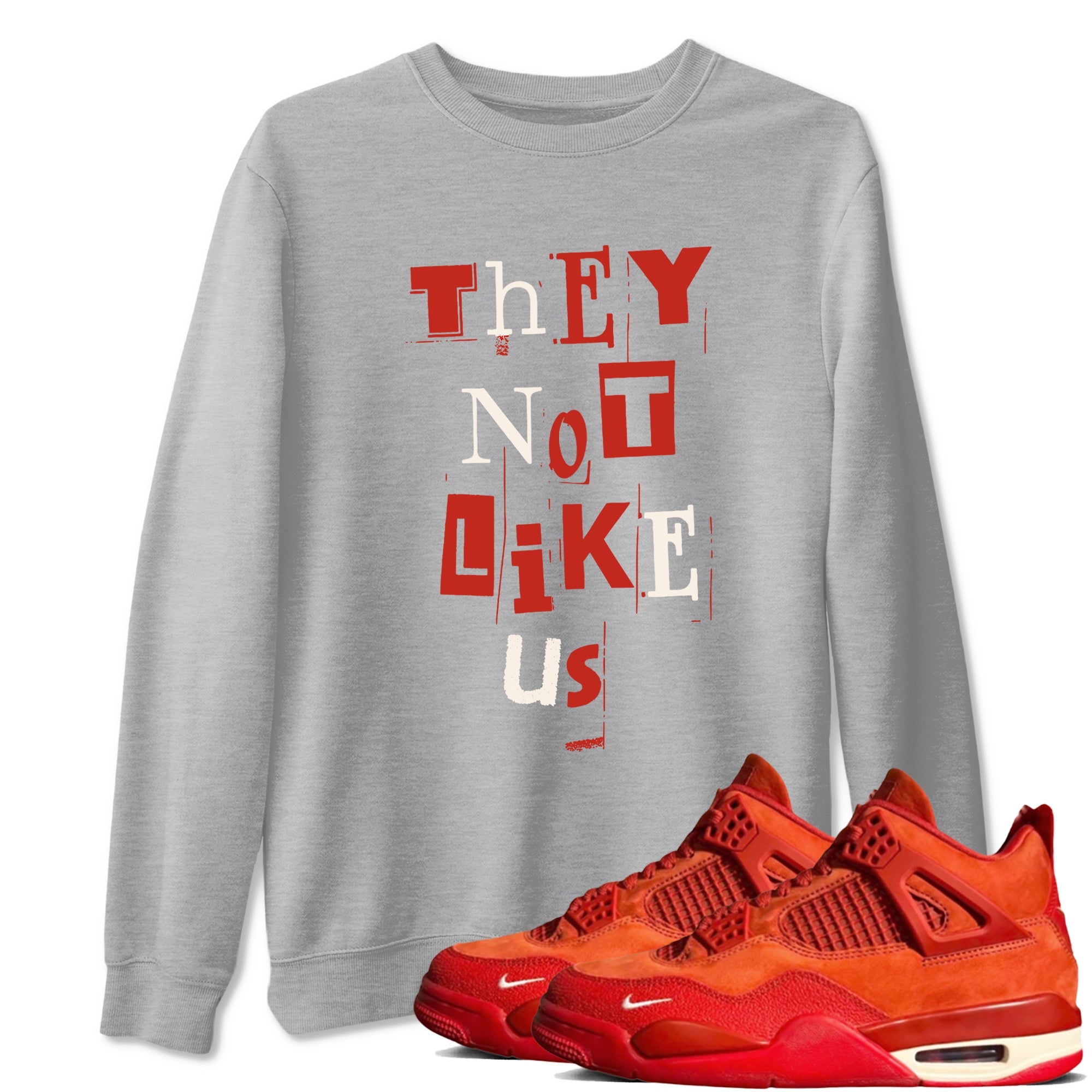 4s Brick By Brick best t shirts to wear with jordans Vintage They Not Like Us sneaker match tees Nigel Sylvester x Air Jordan 4 Brick by Brick match shoes to clothes SNRT Sneaker Tees unisex cotton Heather Grey 1 shirts