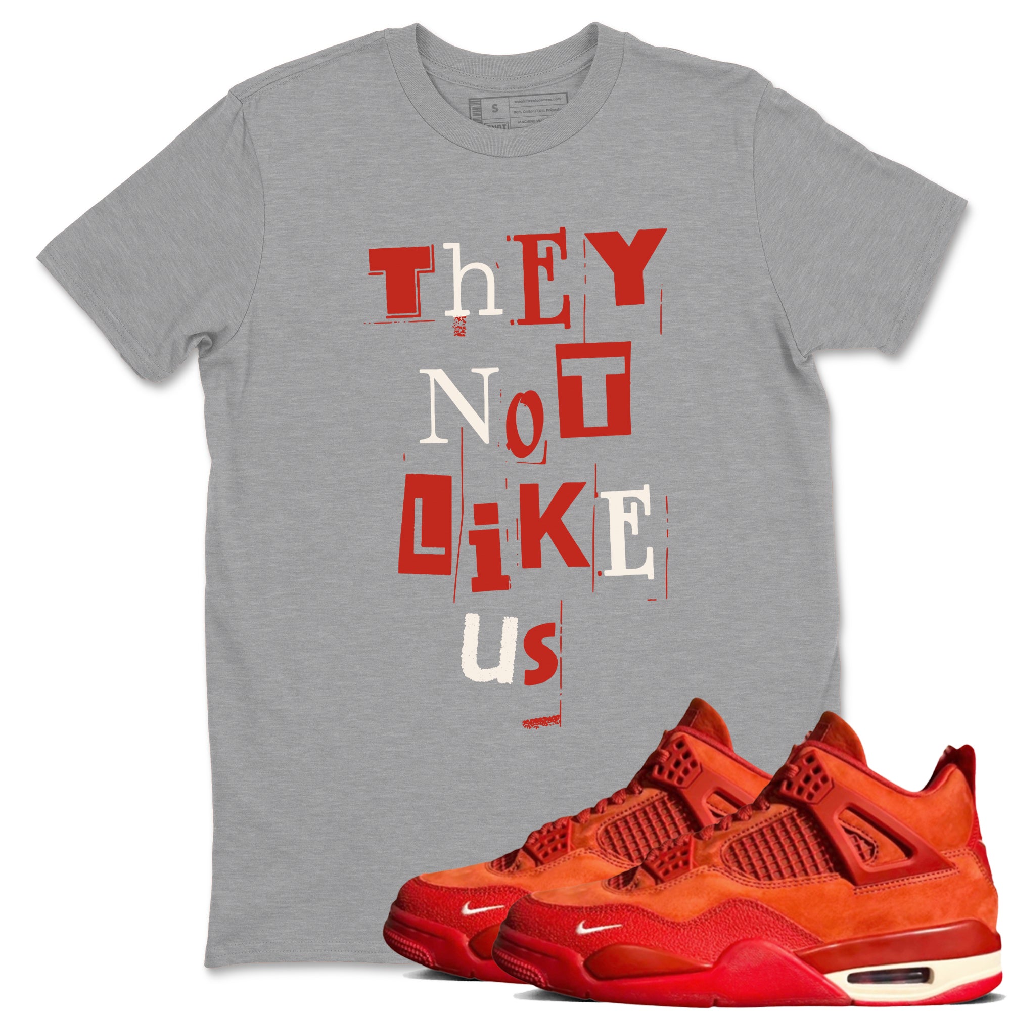 4s Brick By Brick best t shirts to wear with jordans Vintage They Not Like Us sneaker match tees Nigel Sylvester x Air Jordan 4 Brick by Brick match shoes to clothes SNRT Sneaker Tees unisex cotton Heather Grey 1 shirts