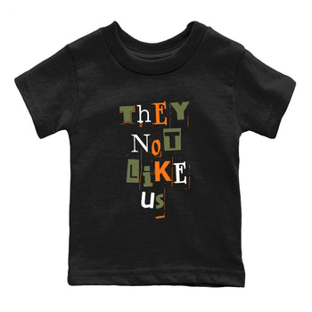 Sneaker match tees – Sneaker Tees To Match Undefeated inspired colorways Air Jordan 4 OG Olive Shoes  – Vintage They Not Like Us Kids T-Shirt Black 2