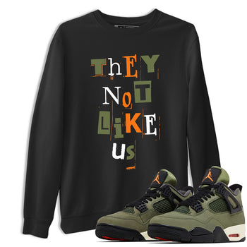 Sneaker match tees – Sneaker Tees To Match Undefeated inspired colorways Air Jordan 4 OG Olive Shoes  – Vintage They Not Like Us Tee Black 1