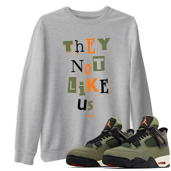 Sneaker match tees – Sneaker Tees To Match Undefeated inspired colorways Air Jordan 4 OG Olive Shoes  – Vintage They Not Like Us Tee Heather Grey 1