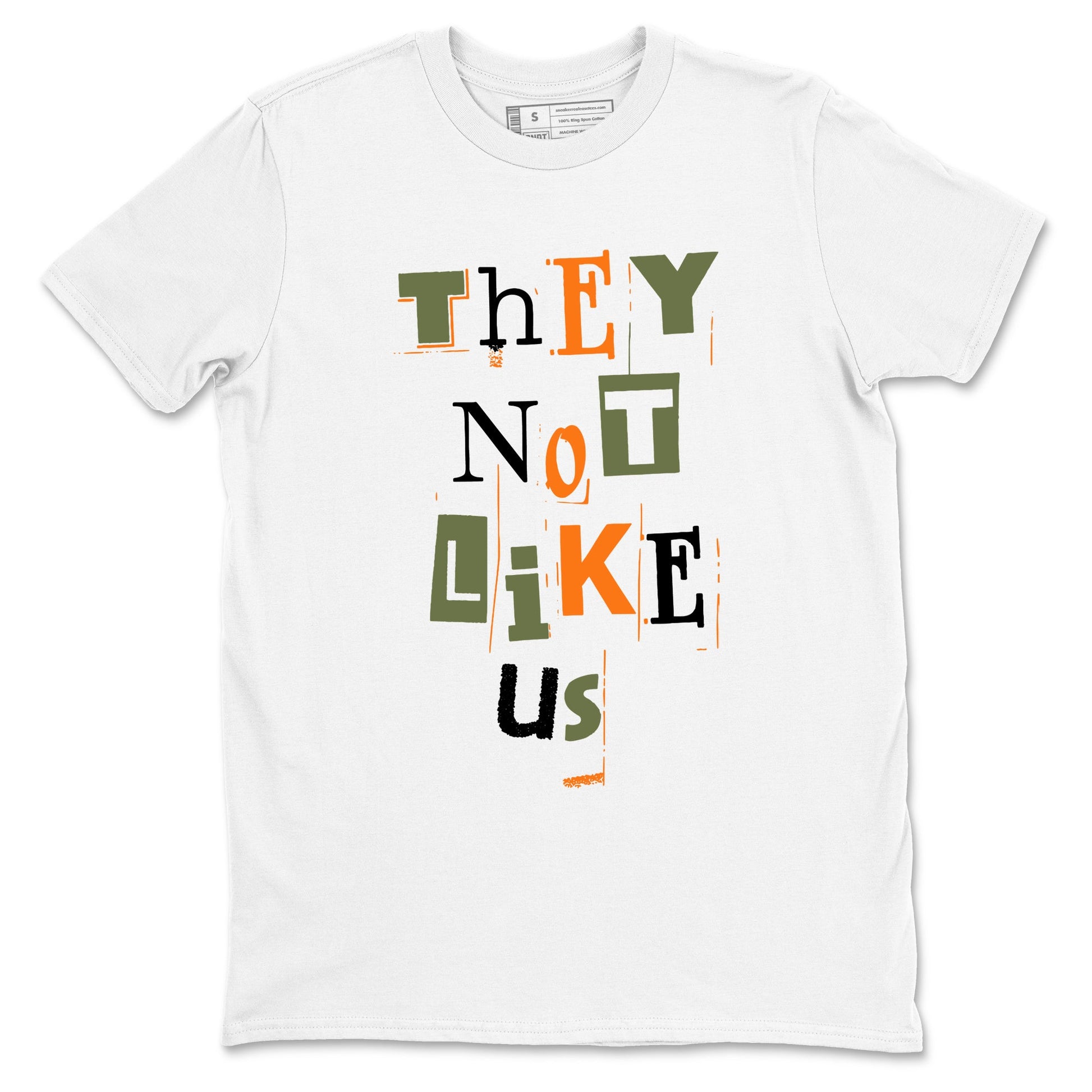 Sneaker match tees – Sneaker Tees To Match Undefeated inspired colorways Air Jordan 4 OG Olive Shoes  – Vintage They Not Like Us Tee White 2