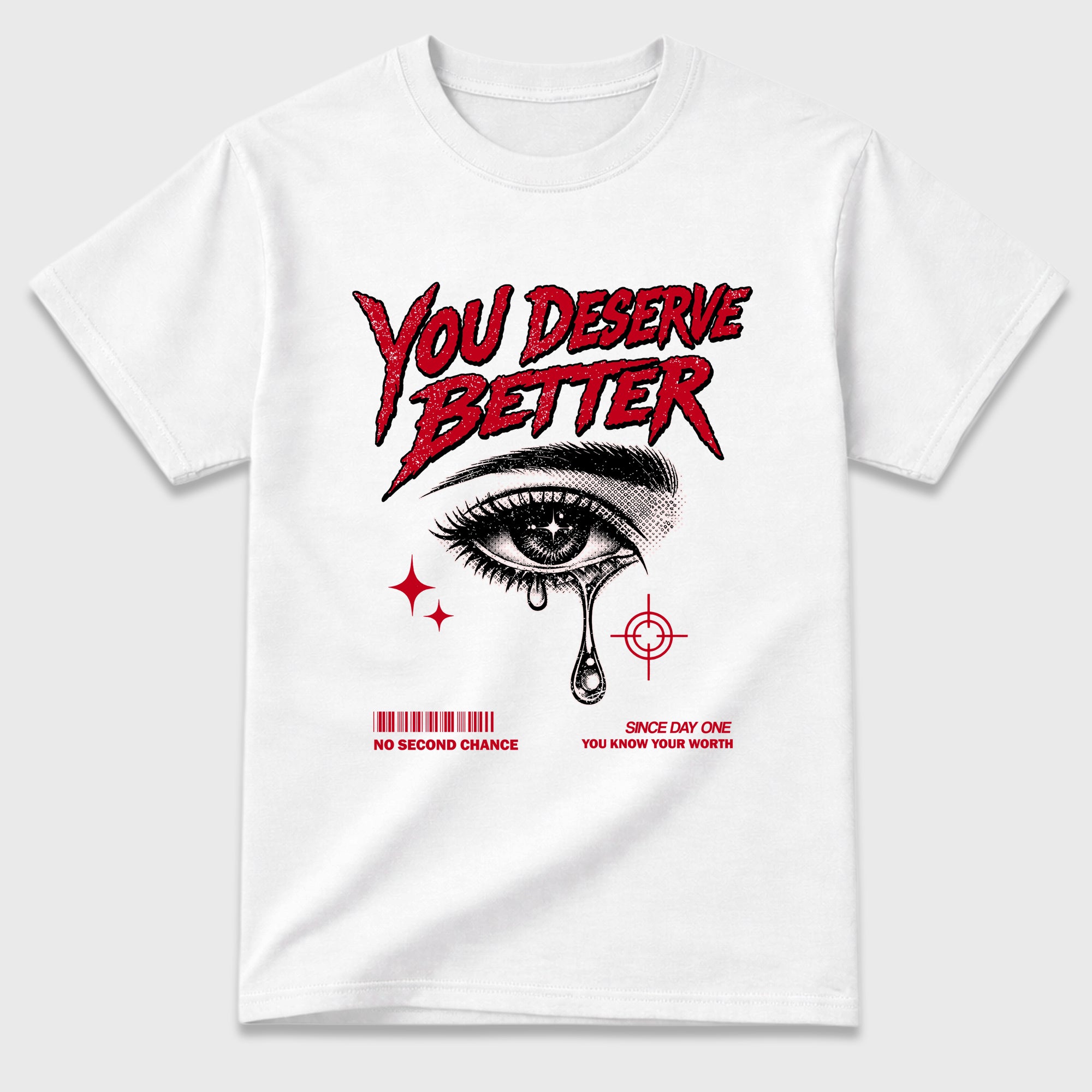Vintage You Deserve Better Graphic T-Shirt featuring original streetwear artwork designed to match the Air Jordan 1 Nails and Grails. White 2 Graphic T-Shirt.