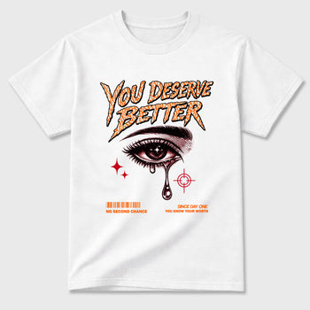 Sneaker match tees – Sneaker Tees To Match Air Jordan 3 Orange Citrus Shoes – Vintage You Deserve Better Tee White 2