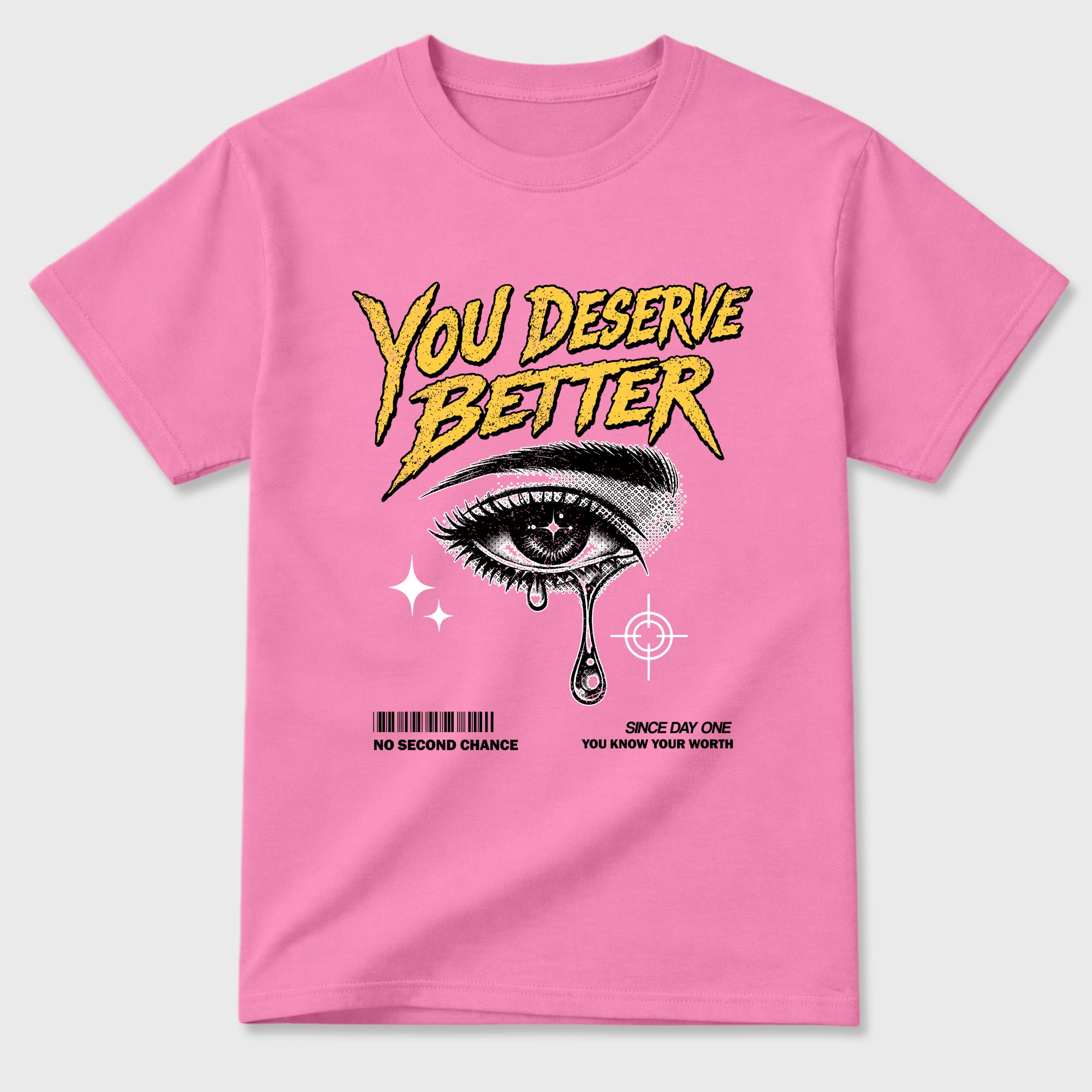 Vintage You Deserve Better Graphic T-Shirt featuring original streetwear artwork designed to match the Air Jordan 4 Comic. Bubble Gum 2 Graphic T-Shirt.
