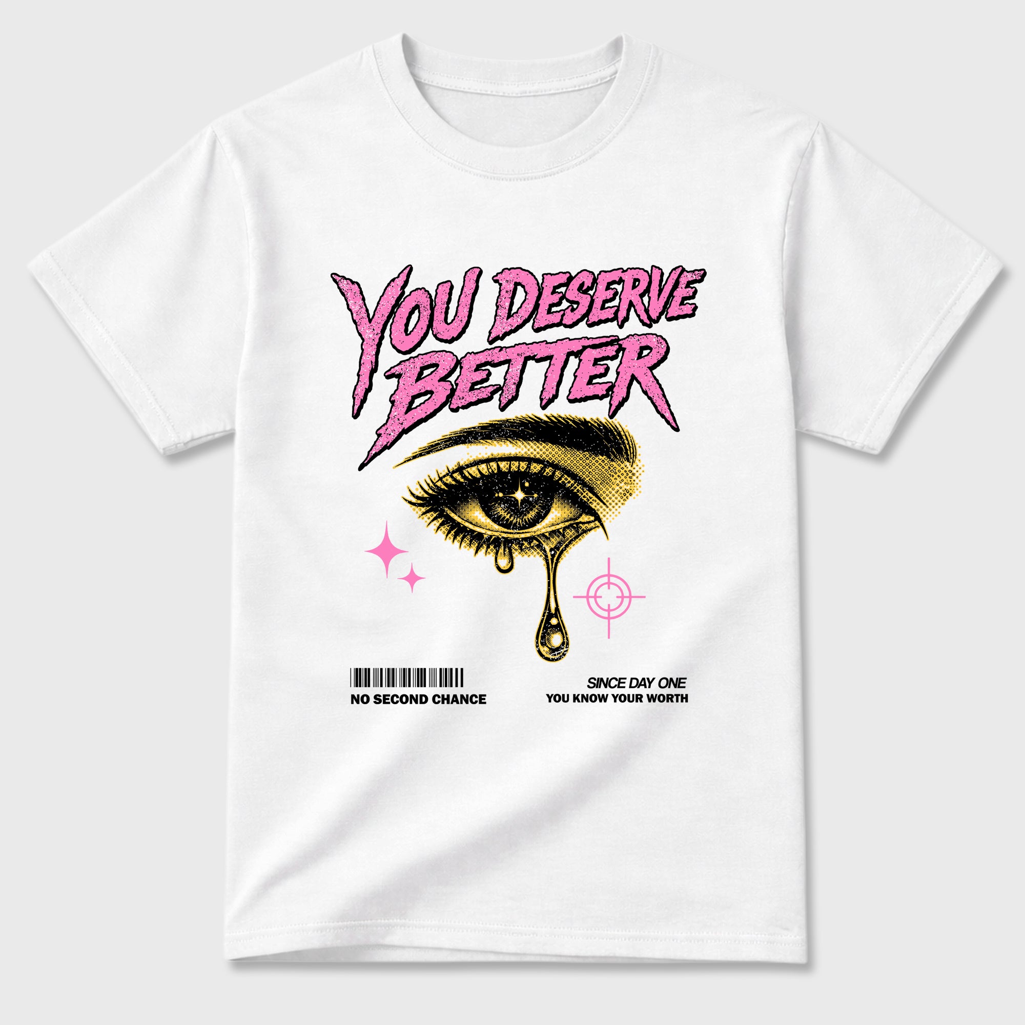 Vintage You Deserve Better Graphic T-Shirt featuring original streetwear artwork designed to match the Air Jordan 4 Comic. White 2 Graphic T-Shirt.